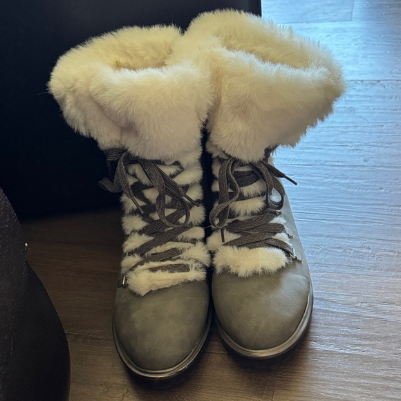 Target Women's Winter Boots with Faux Fur - Gray and White - Picture 1 of 5
